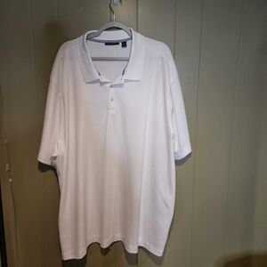 Perry Ellis Men’s Polo Shirt Size 4X | Classic White Textured Knit | Big & Tall